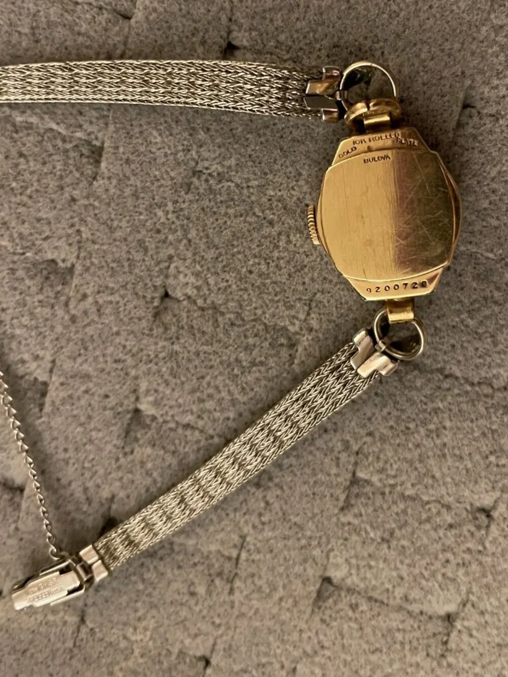 Vintage Gold Watch Bulova Deco Mid Century 10k Rolled Gold 9200728 Not Working